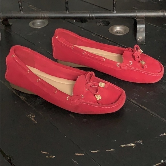 Michael MICHAEL KORS Red Amber Moc Suede Loafers - Picture 1 of 14